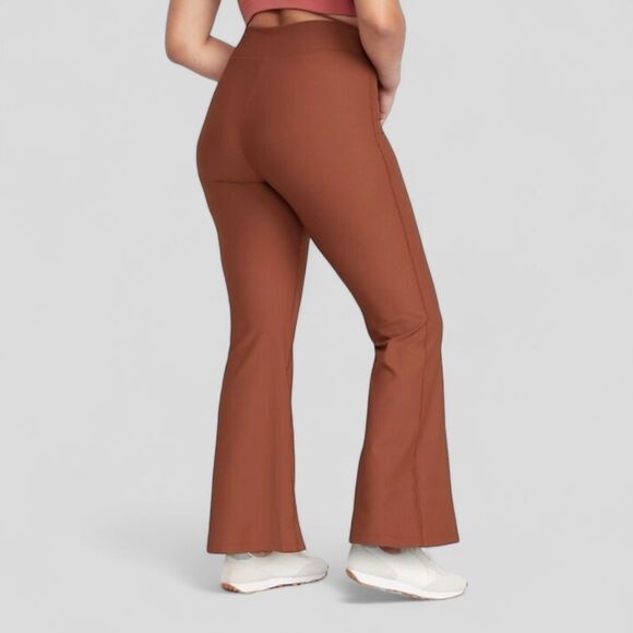 Old Navy Flare Plus Extra High Waisted PowerSoft Rib Knit Sz 3X Molasses Candy - Picture 2 of 11